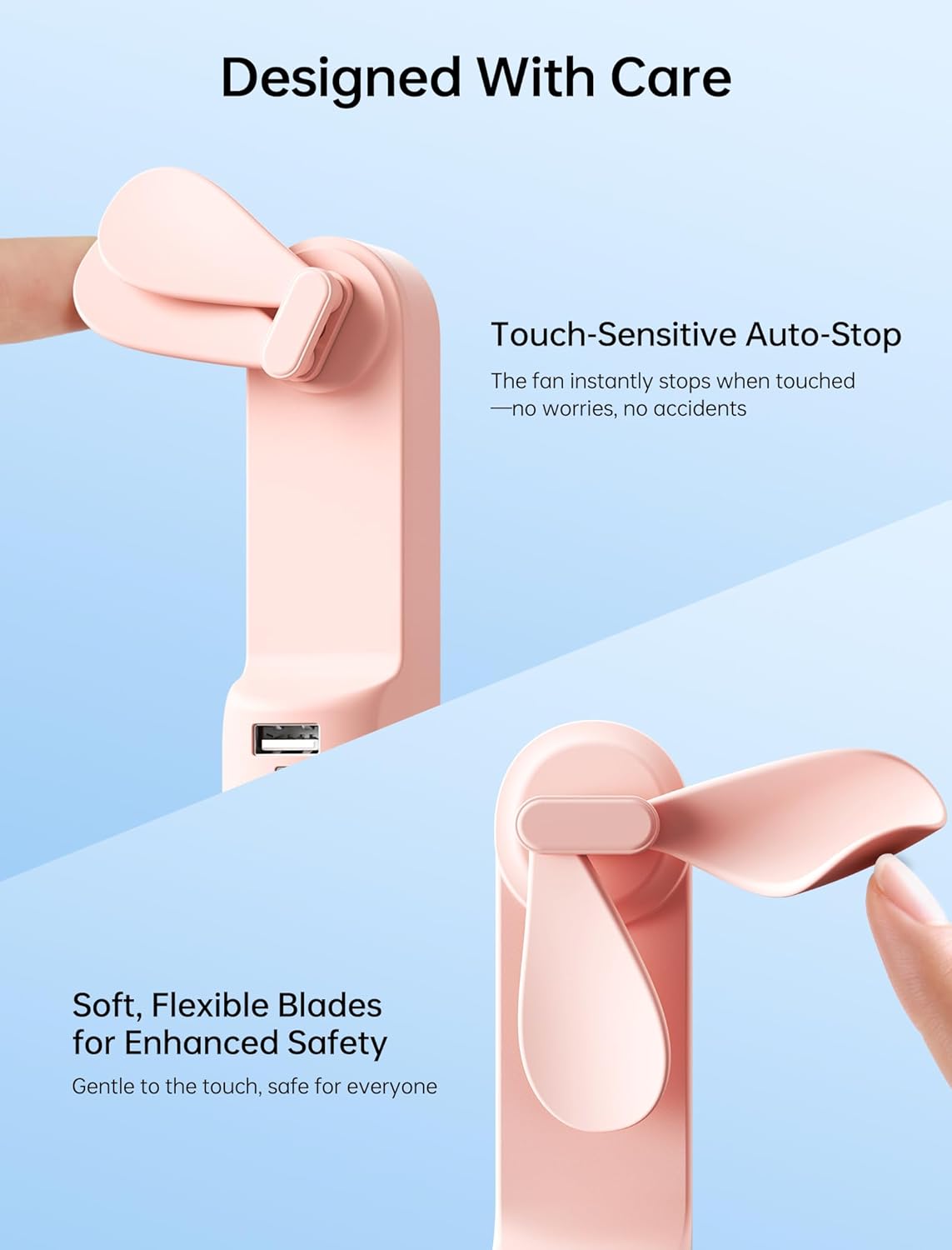 JISULIFE Handheld Mini Fan with Power Bank