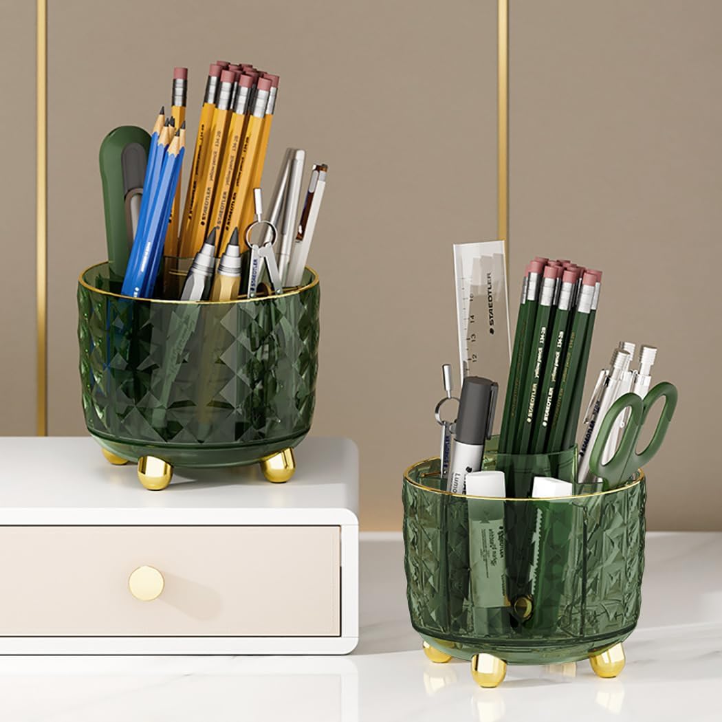 Dark Green Pen Pencil Holder for Desk