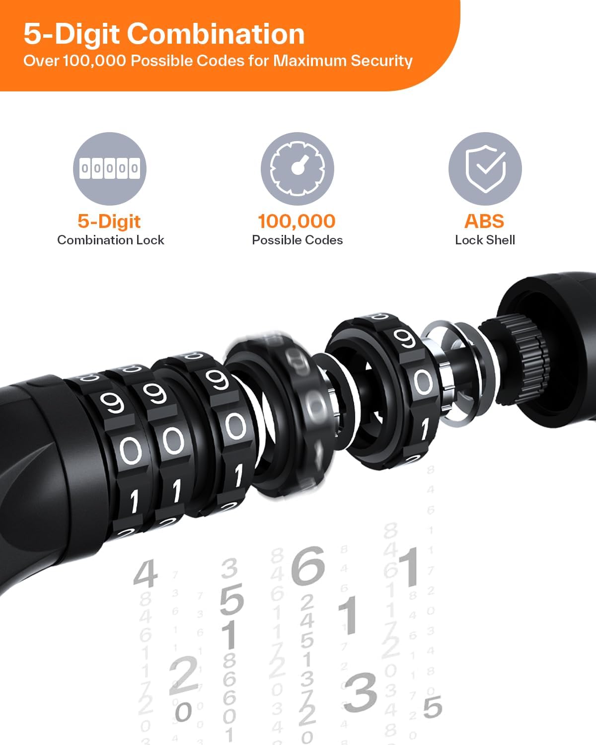 Sportneer Bike Lock 5-Digit Combination