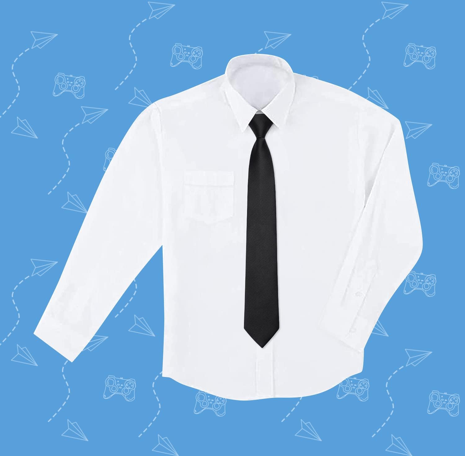 Enlision Boys Ties Solid Color Pre-Tied Kids Necktie