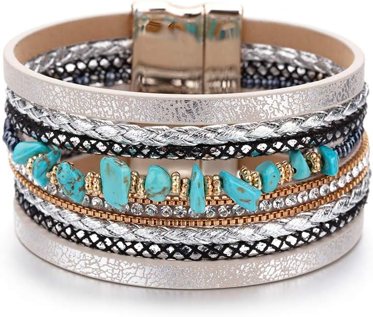 Fesciory Boho Leather Wrap Bracelet Women