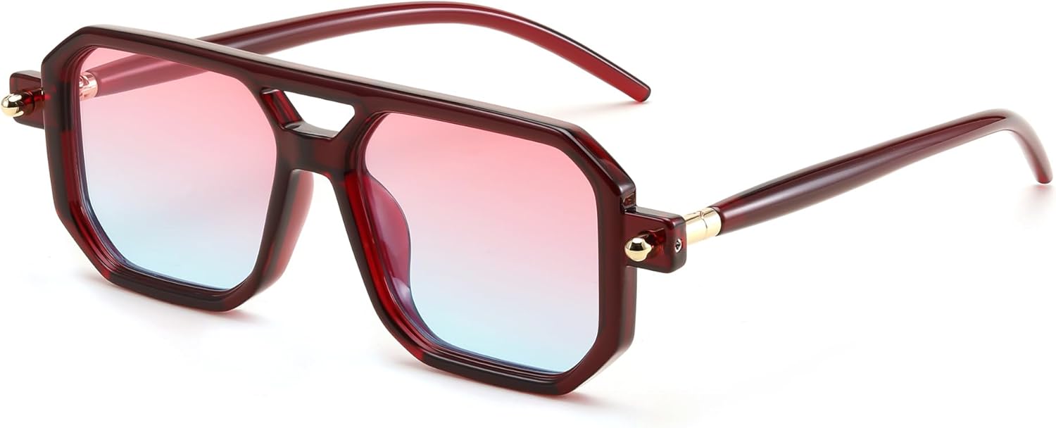 Vintage Flat Aviator Sunglasses for Women Men