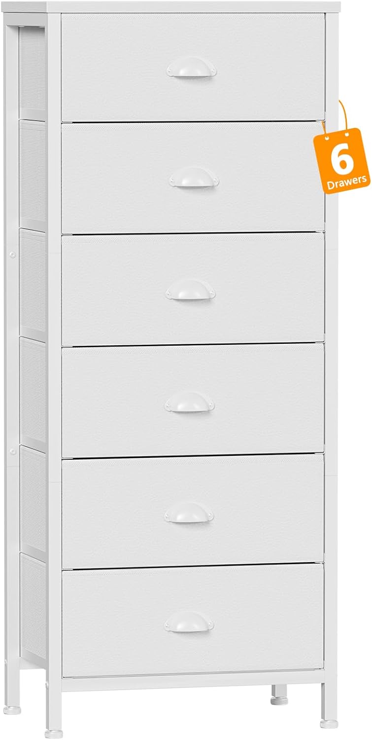 Furnulem White Tall Dresser for Bedroom Storage Tower