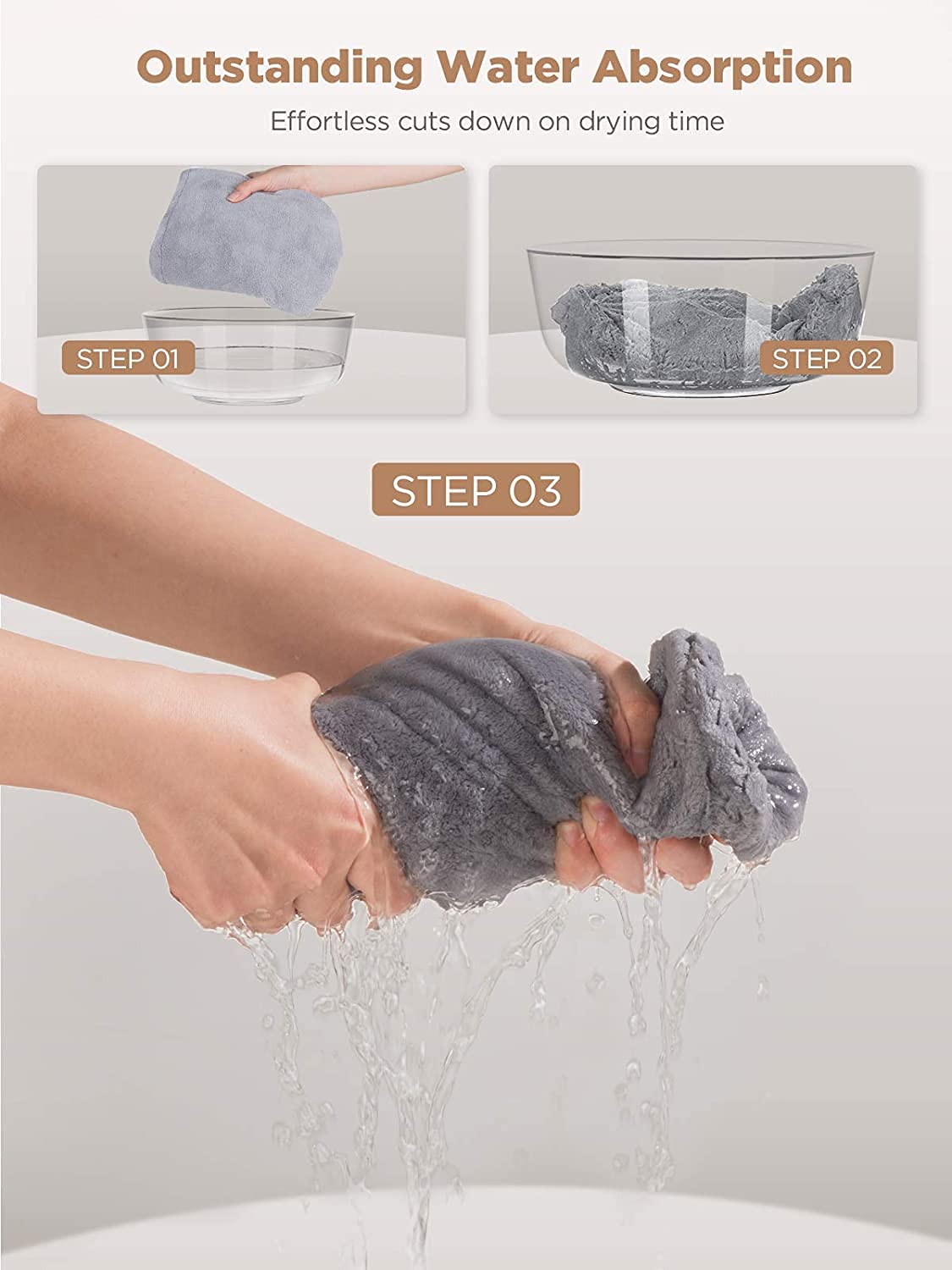 Hicober Microfiber Hair Towel Wraps
