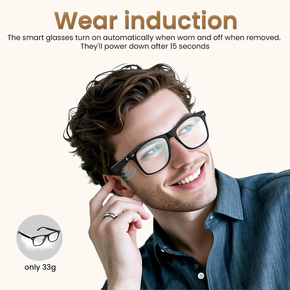 Blue Light Blocking Bluetooth Glasses Men Women