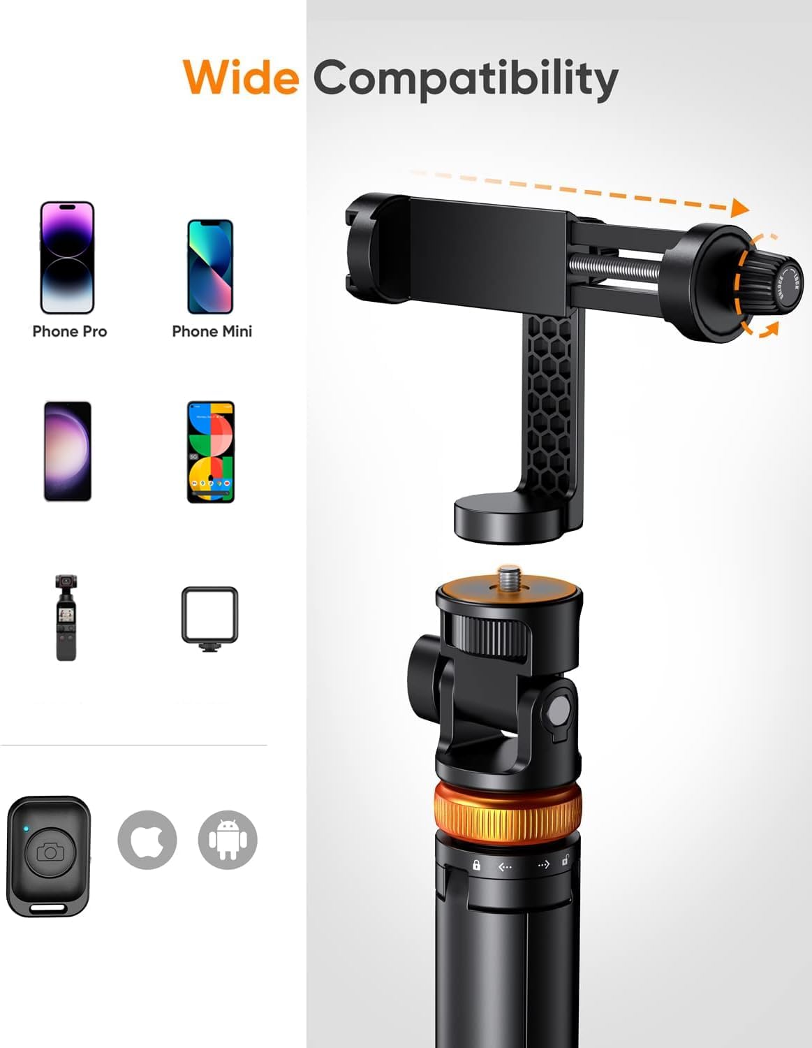 EUCOS 62" Phone Tripod