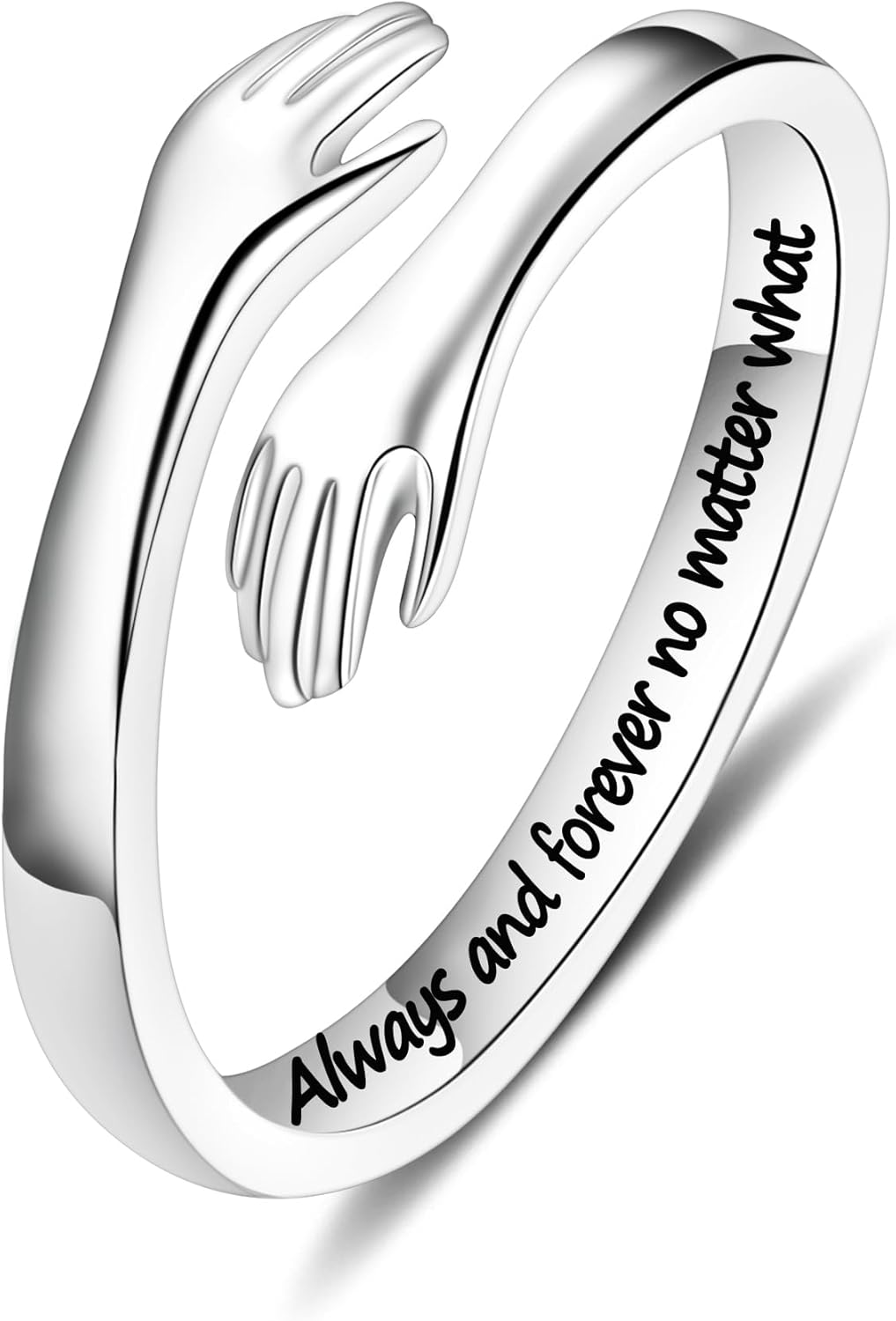 Yesteel S925 Sterling Silver Hug Ring for Women Teen Girls