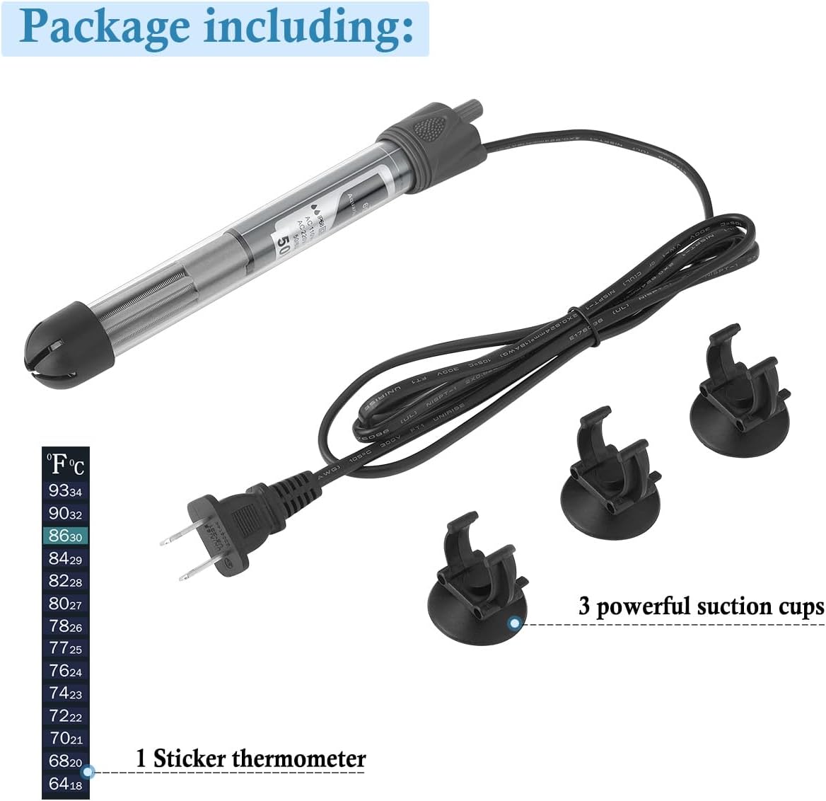 HITOP 25W 50W 100W 200W 300W Adjustable Aquarium Heater