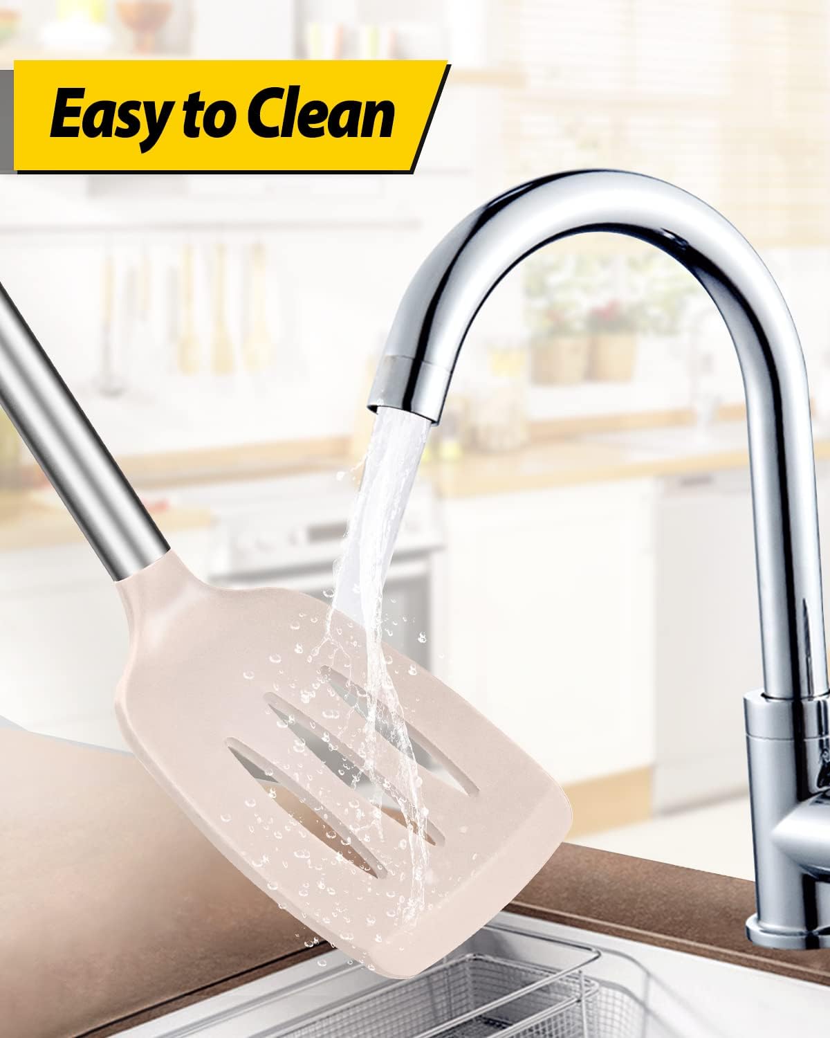 Silicone Solid Turner Non Stick Slotted Kitchen