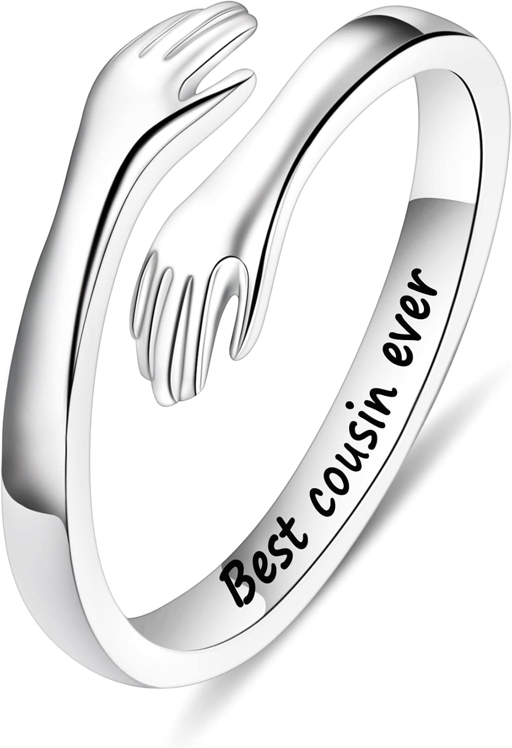 Yesteel S925 Sterling Silver Hug Ring for Women Teen Girls
