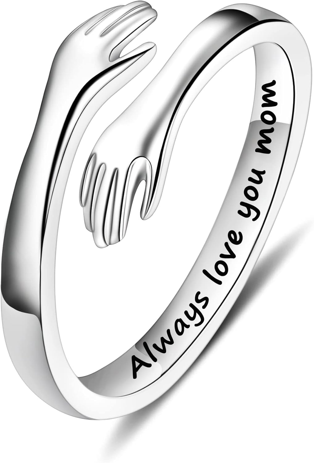 Yesteel S925 Sterling Silver Hug Ring for Women Teen Girls