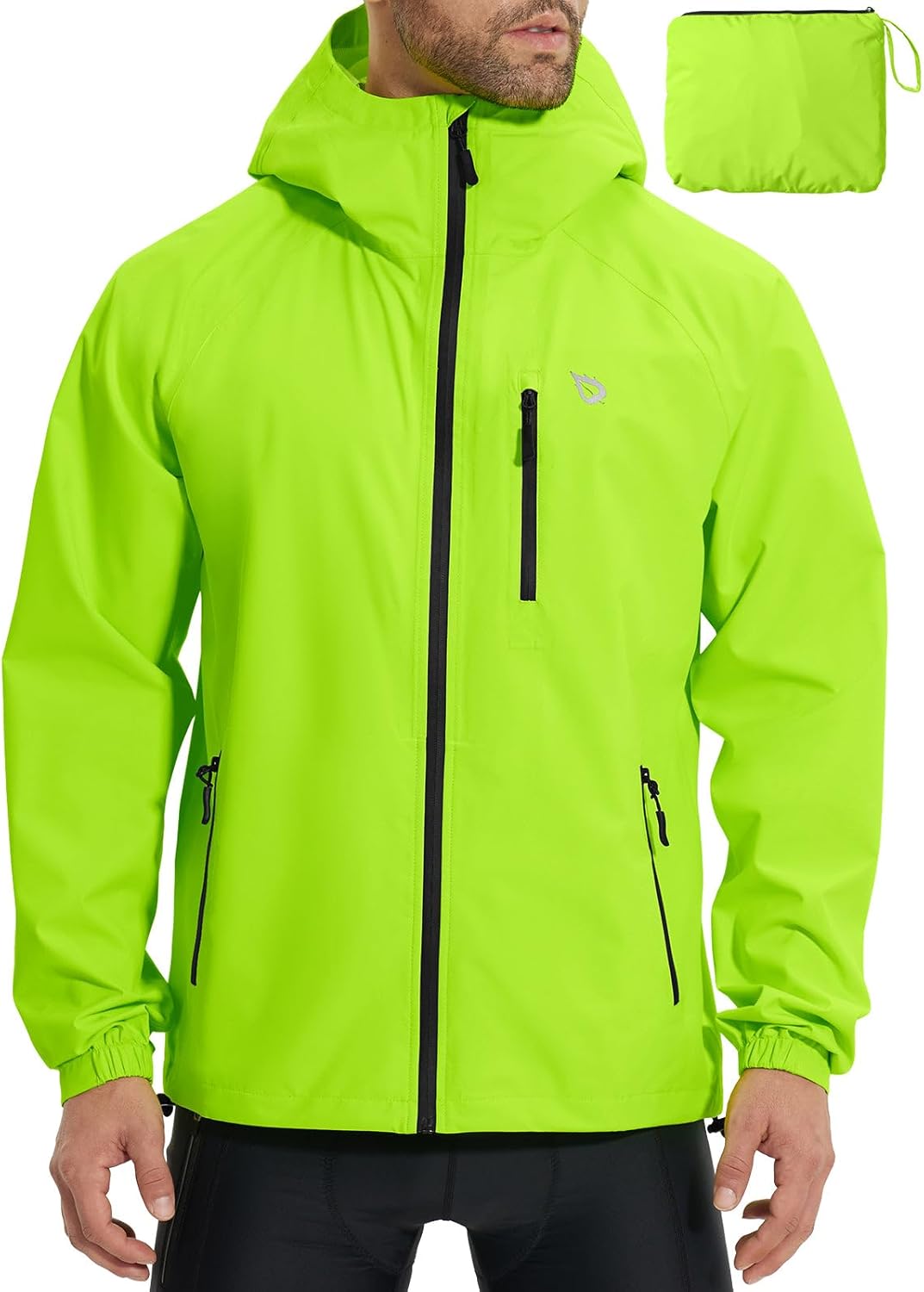 baleaf Men's Rain Jacket Waterproof Windbreaker