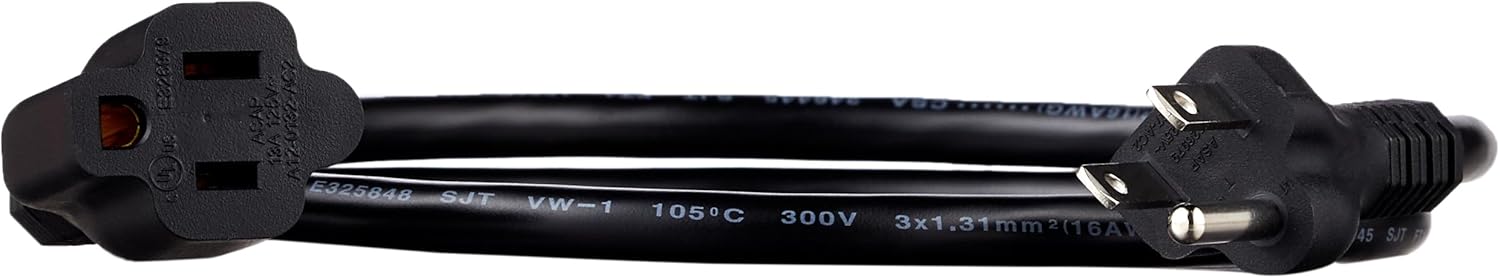 Extension Cord, 25 Ft, 3 Prong Outlet Extender