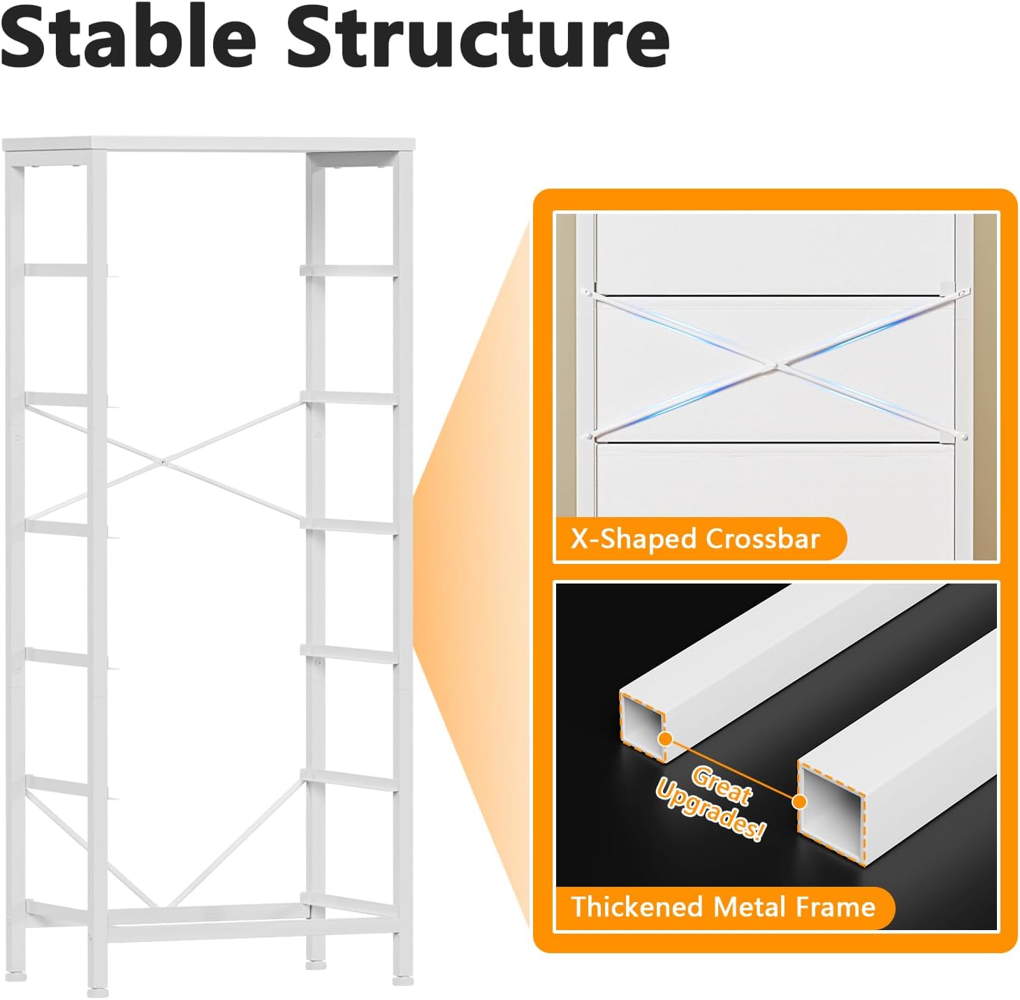 Furnulem White Tall Dresser for Bedroom Storage Tower