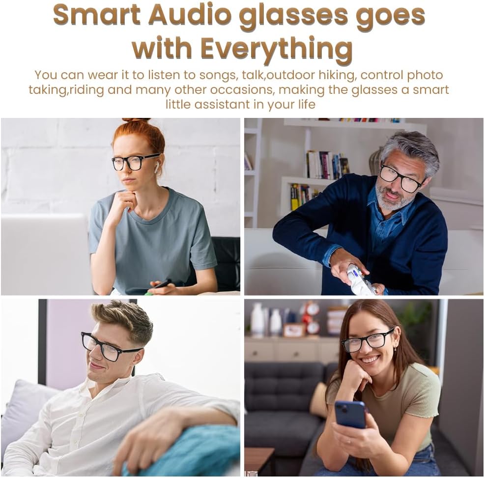 Blue Light Blocking Bluetooth Glasses Men Women