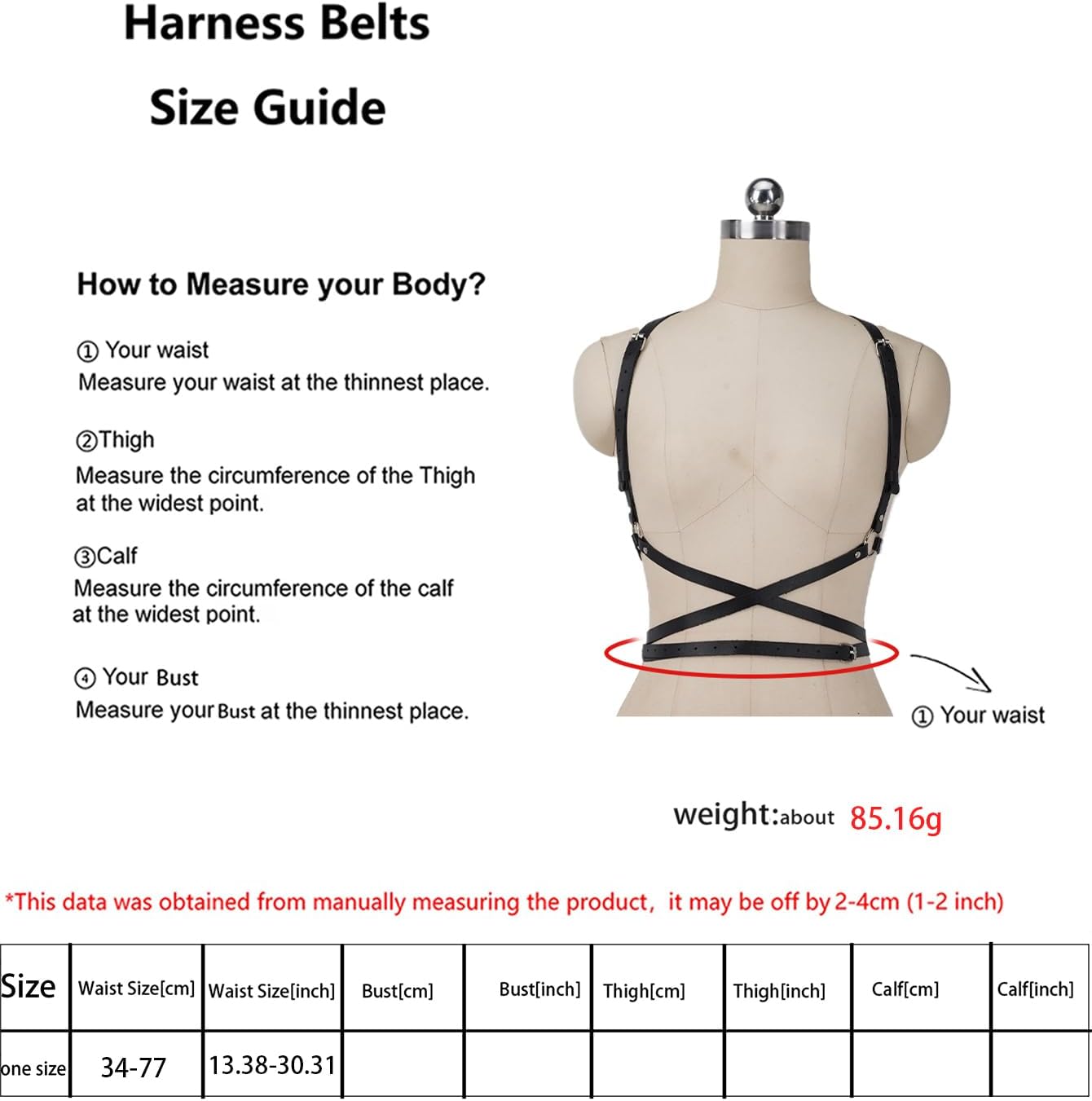 Women’s Punk Adjustable Waist Belt Harness