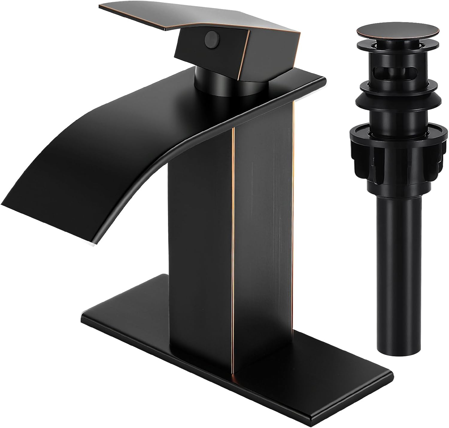 Matte Black Waterfall Bathroom Faucet