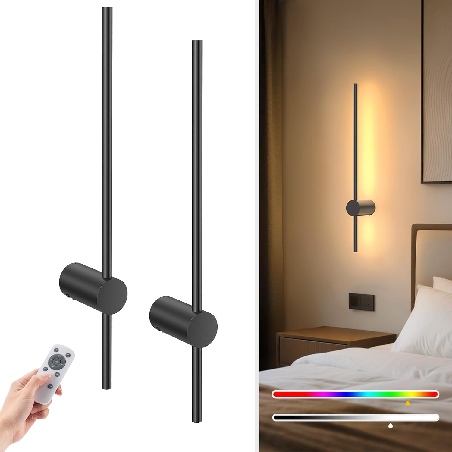 NIORSUN Inch Battery Operated LED Wall Lights
