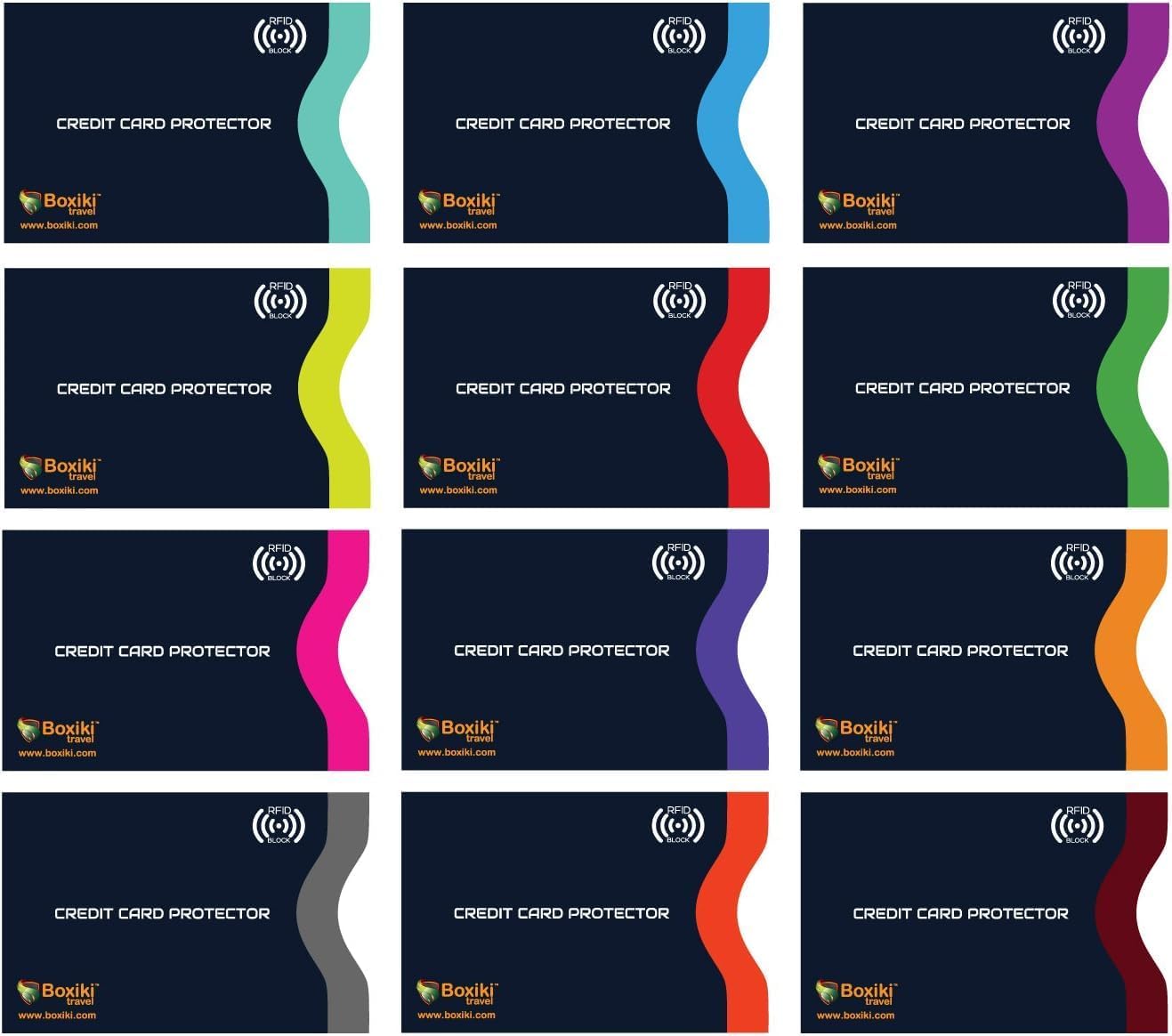 Boxiki Travel RFID Blocking Sleeves Set with Color Coding