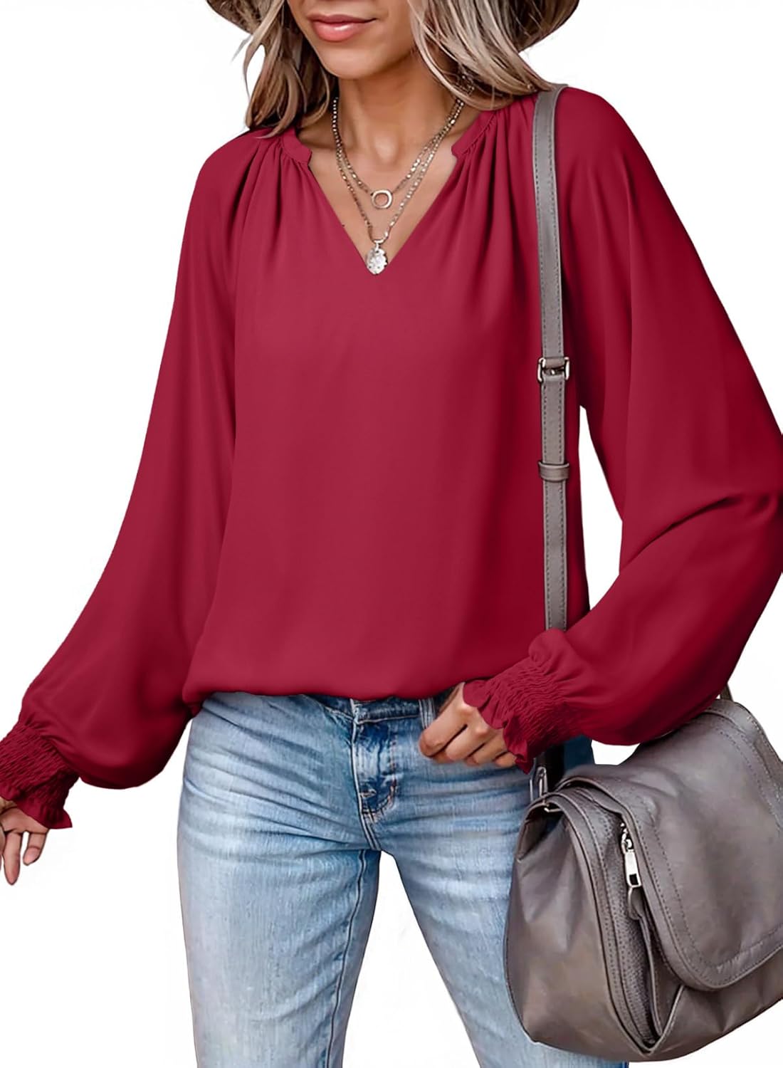 Long Sleeve Chiffon Floral Top Women