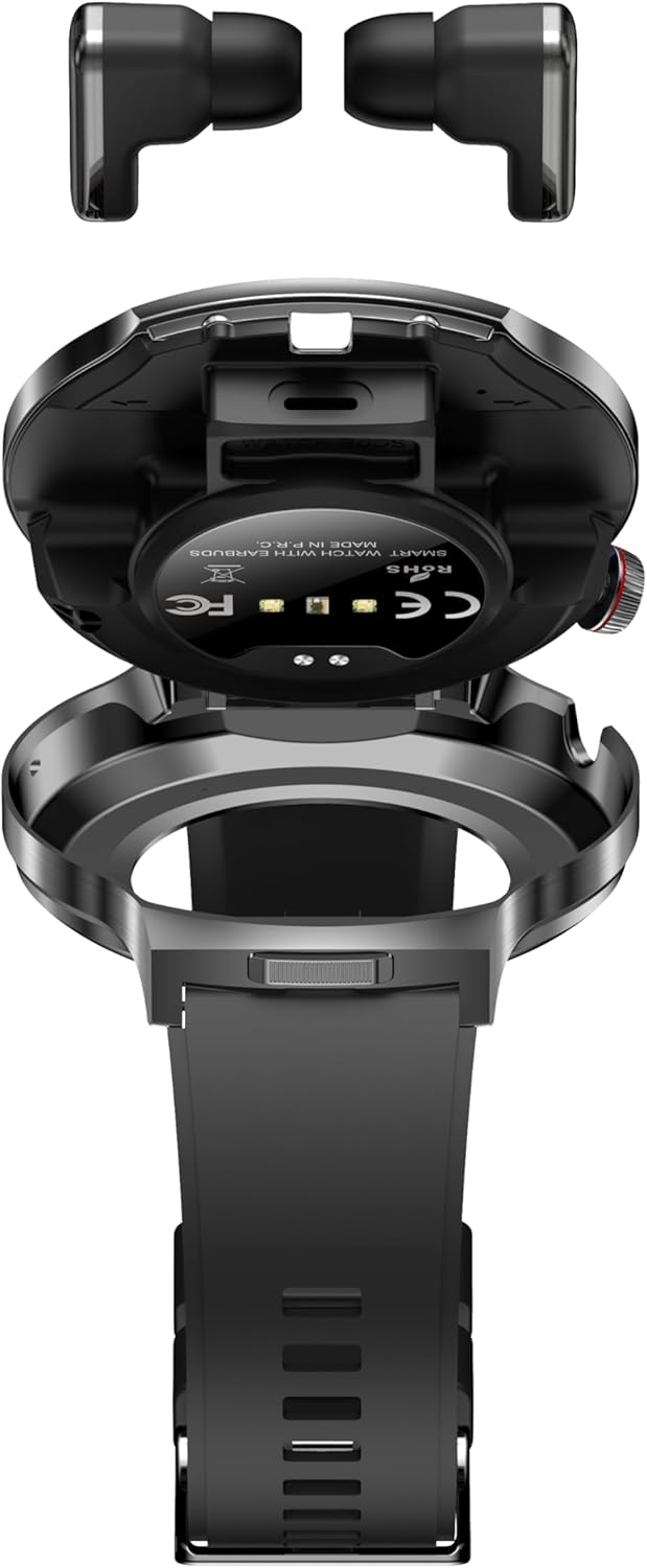 Smart Watch with Bluetooth Earbuds, 1.85-Inch Round HD Screen