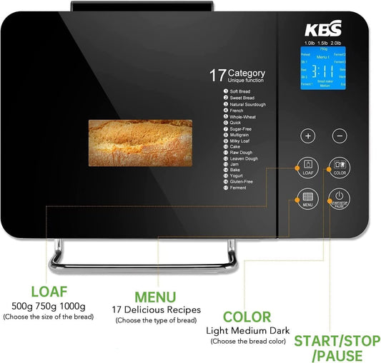 KBS Pro 2LB Stainless Steel Bread Maker