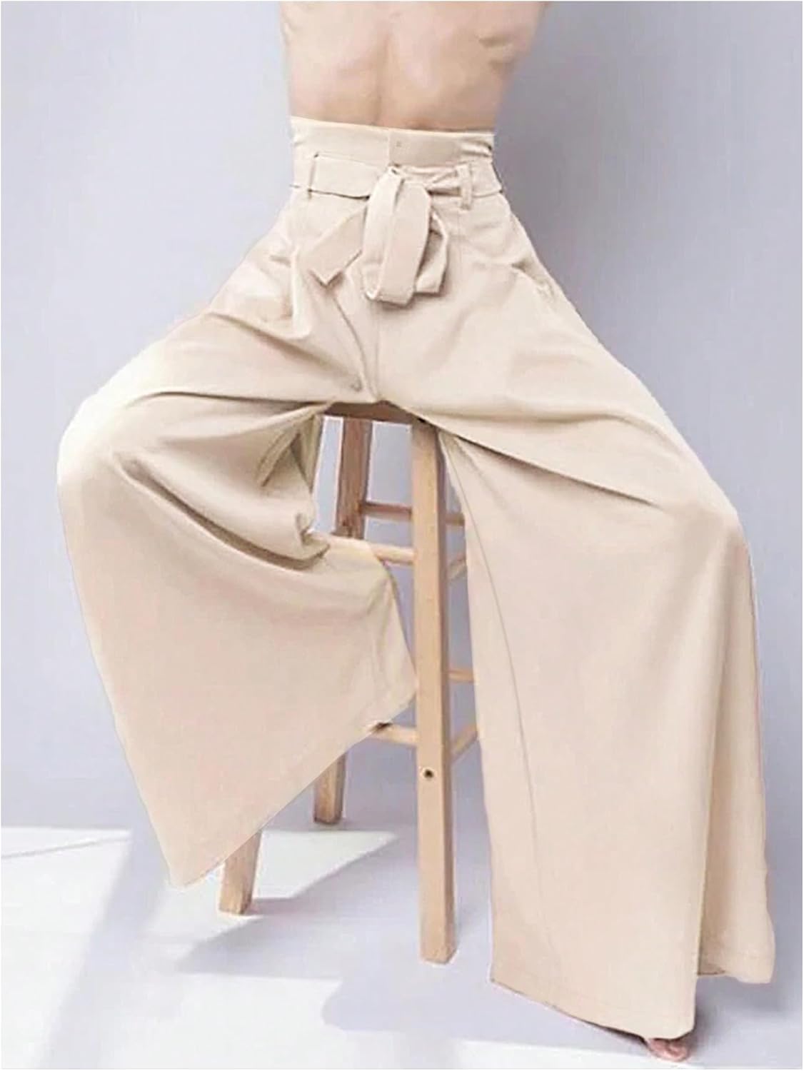 GORGLITTER Men's Casual Wide Leg Dress Pants