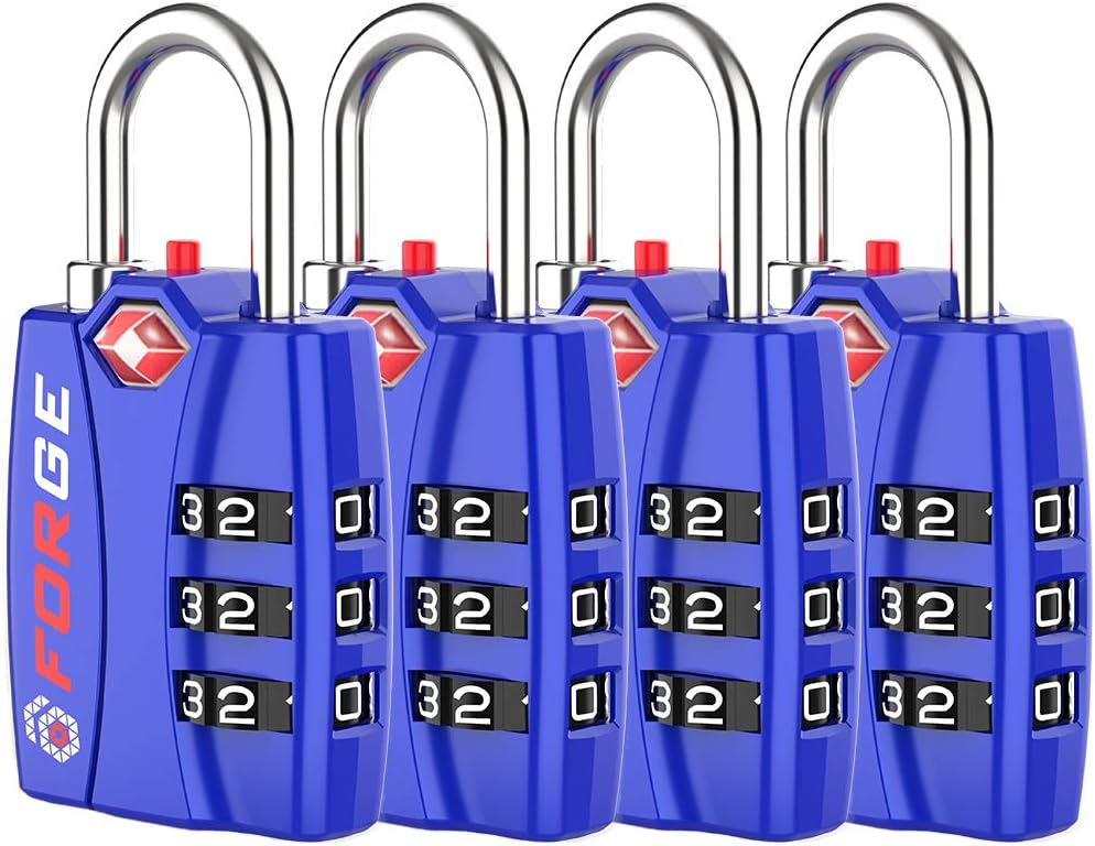 Forge Luggage Locks TSA Approved 6 Pack Black