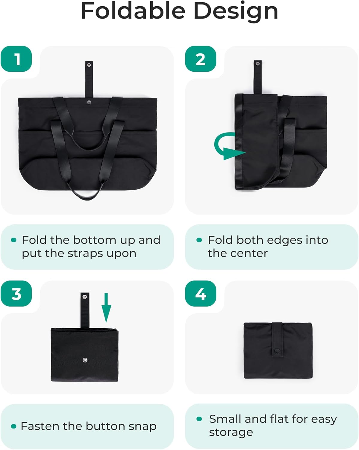 BAGSMART Foldable Tote Bag for Women – Large Travel & Work Handbag