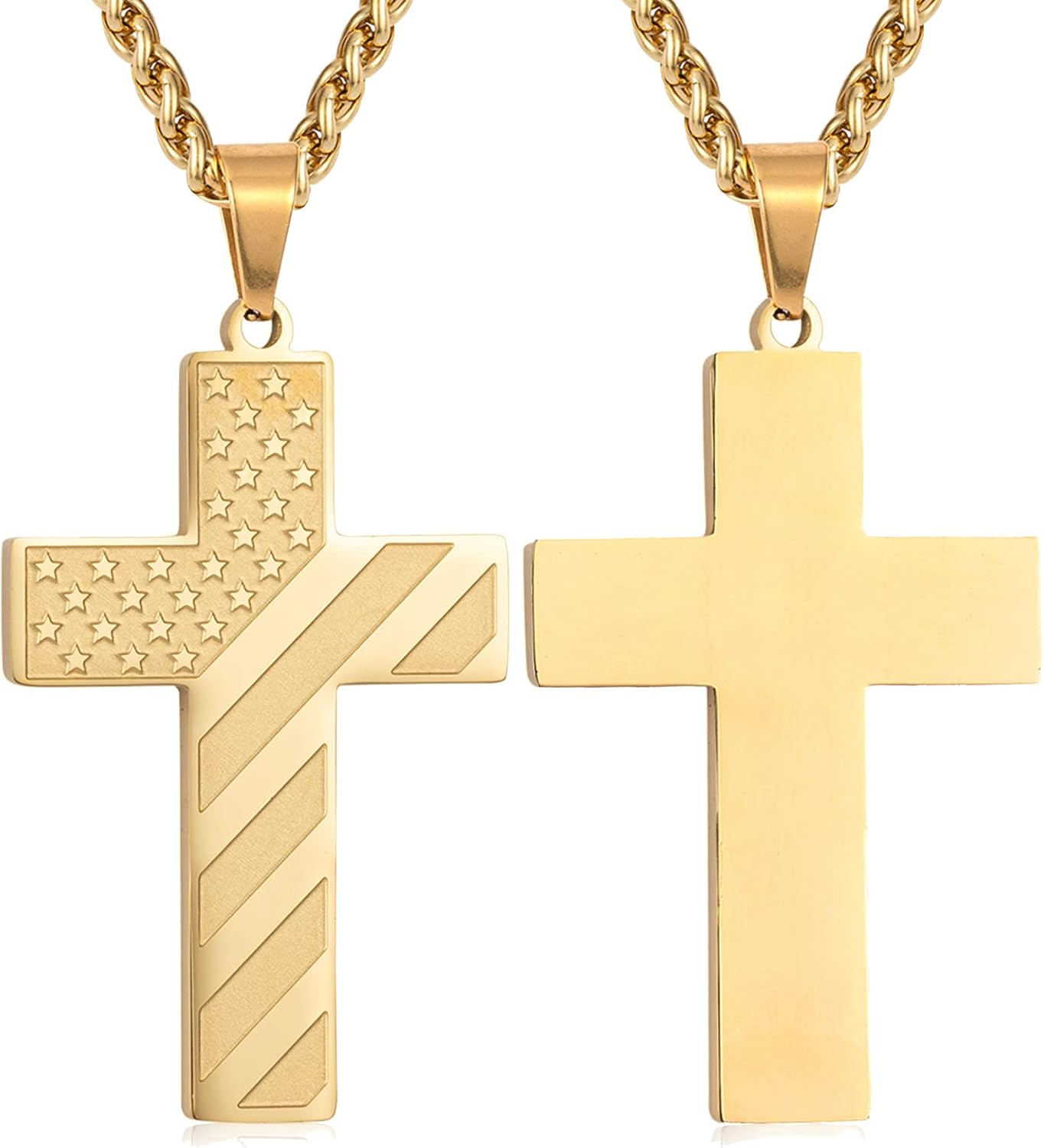 DuoDiner Cross Necklace Bible Verse Stainless Steel