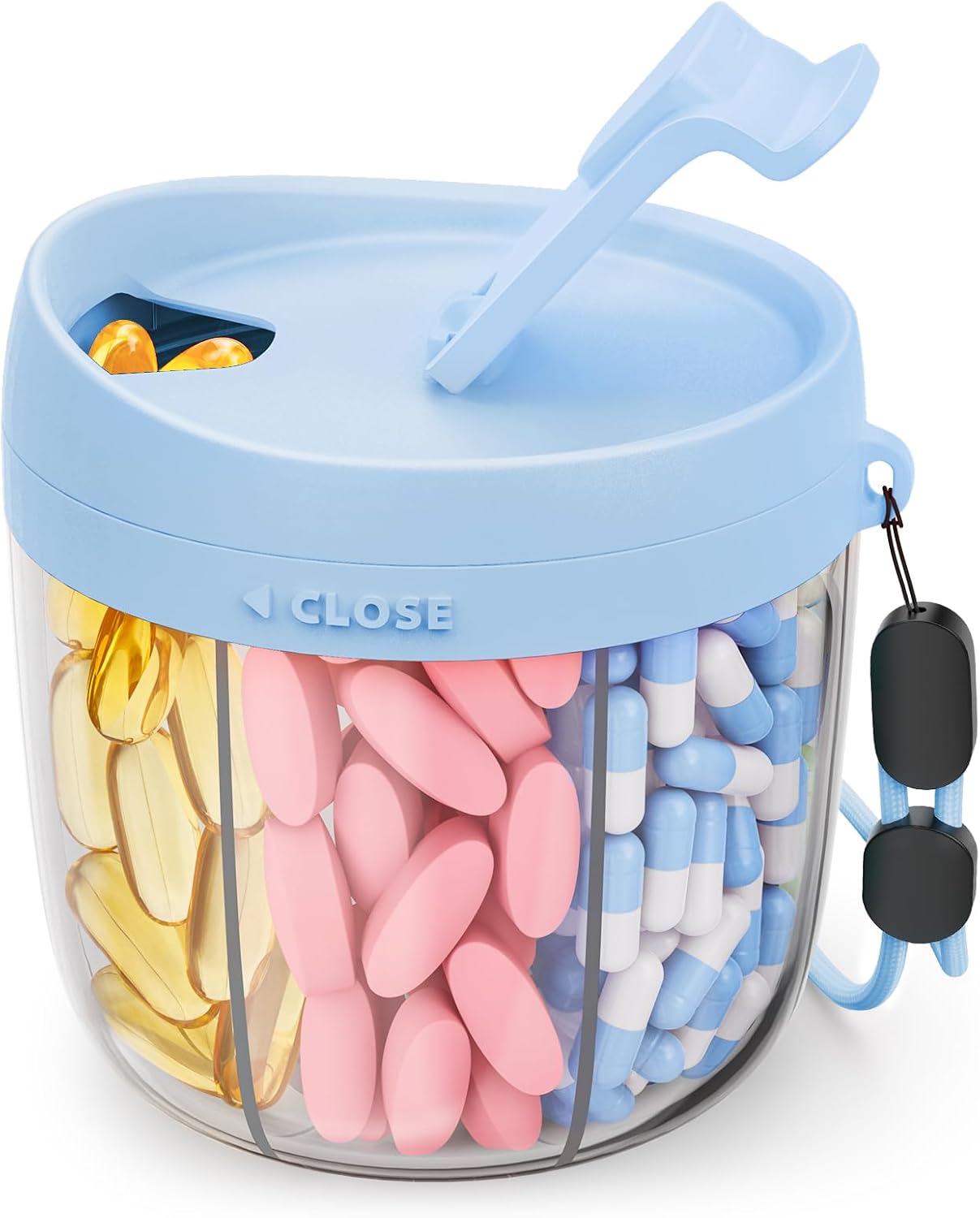 Cute Pill Dispenser with 7 Large Compartments