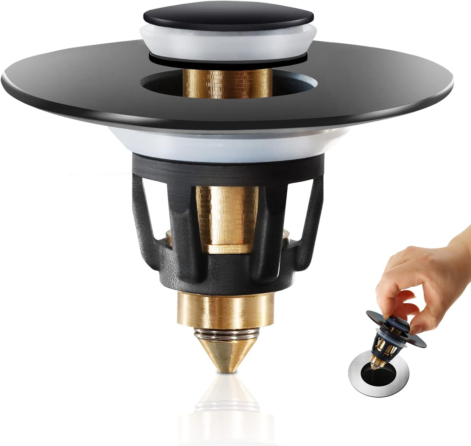 Bathroom Sink Stopper with Hair Catcher