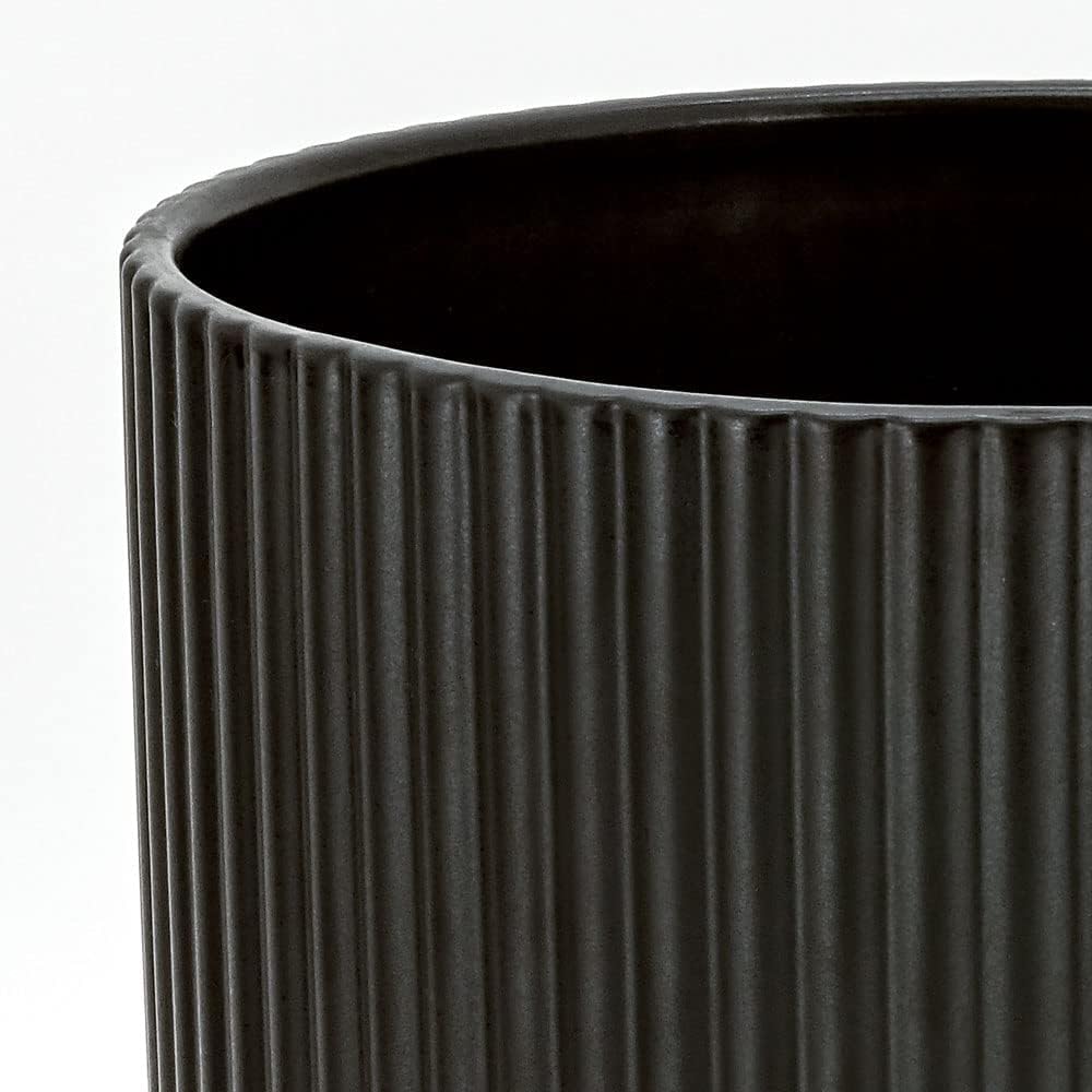 Fluted Round Ceramic Planter