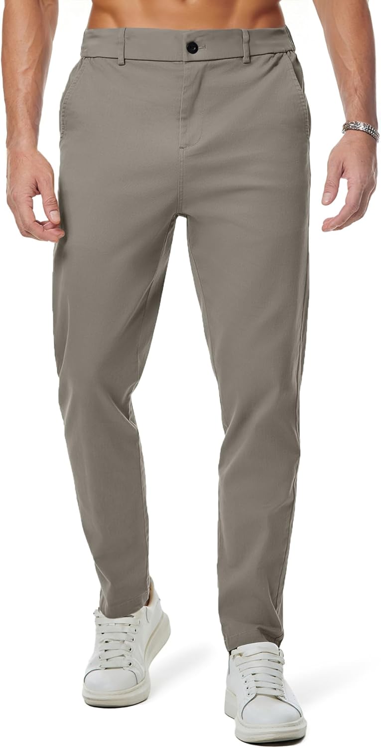 JMIERR Men's Chino Pants Casual Stretch Waist