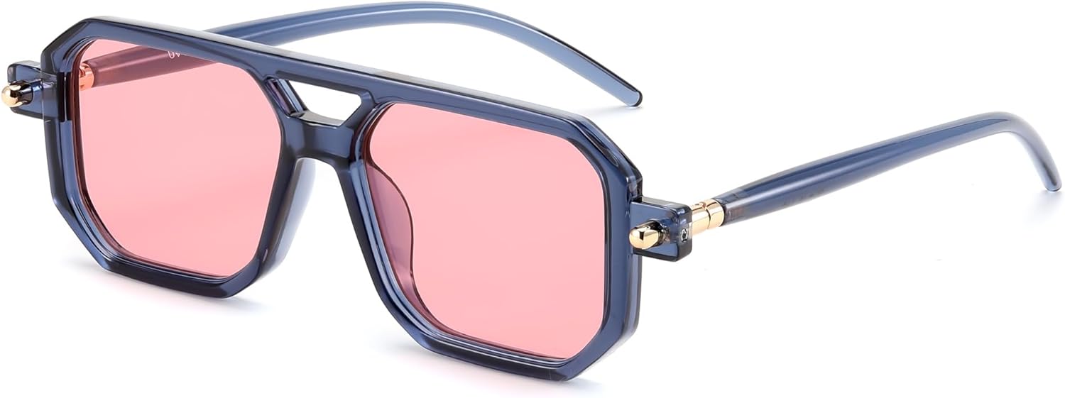 Vintage Flat Aviator Sunglasses for Women Men