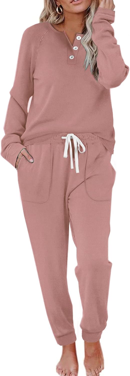 Button Down Sweatshirt and Sweatpants Set