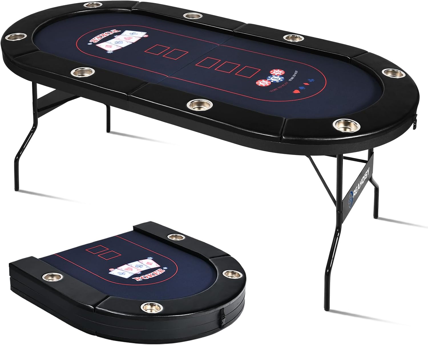 Poker Table Foldable, 8/10 Player Folding Poker Tables