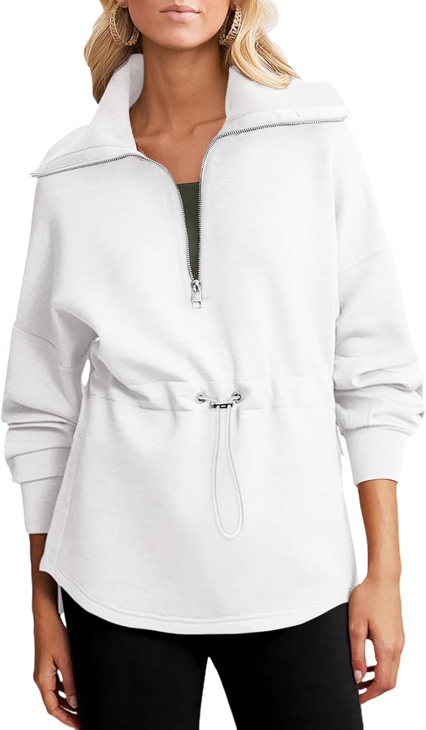 Dokotoo Womens Sweatshirt Oversized Half Zip