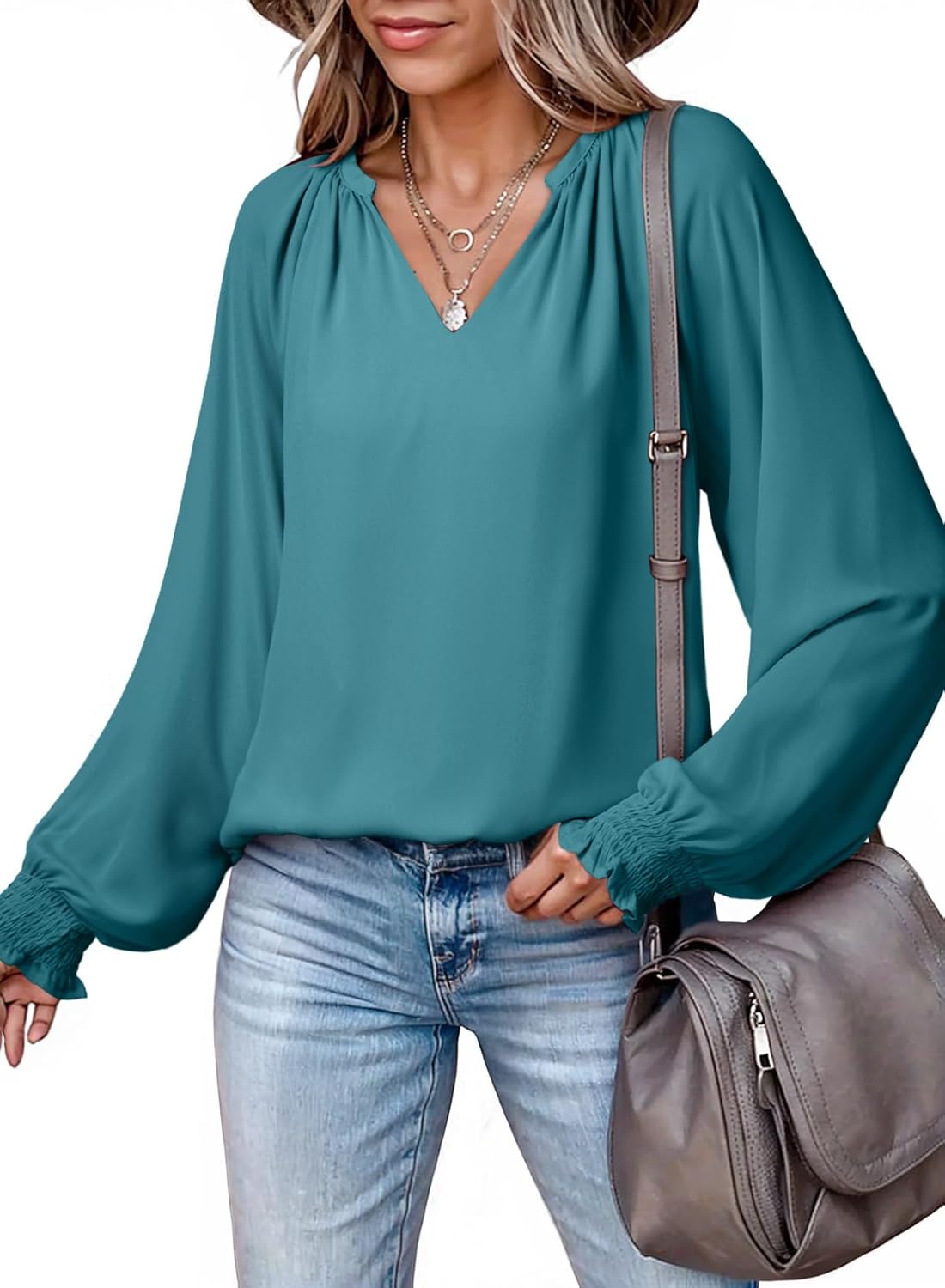 Long Sleeve Chiffon Floral Top Women