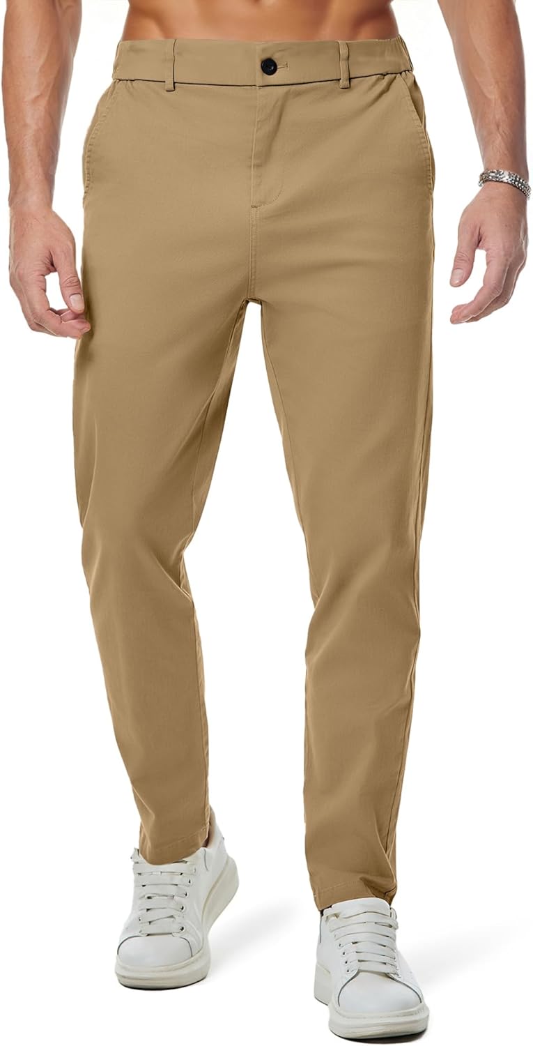 JMIERR Men's Chino Pants Casual Stretch Waist
