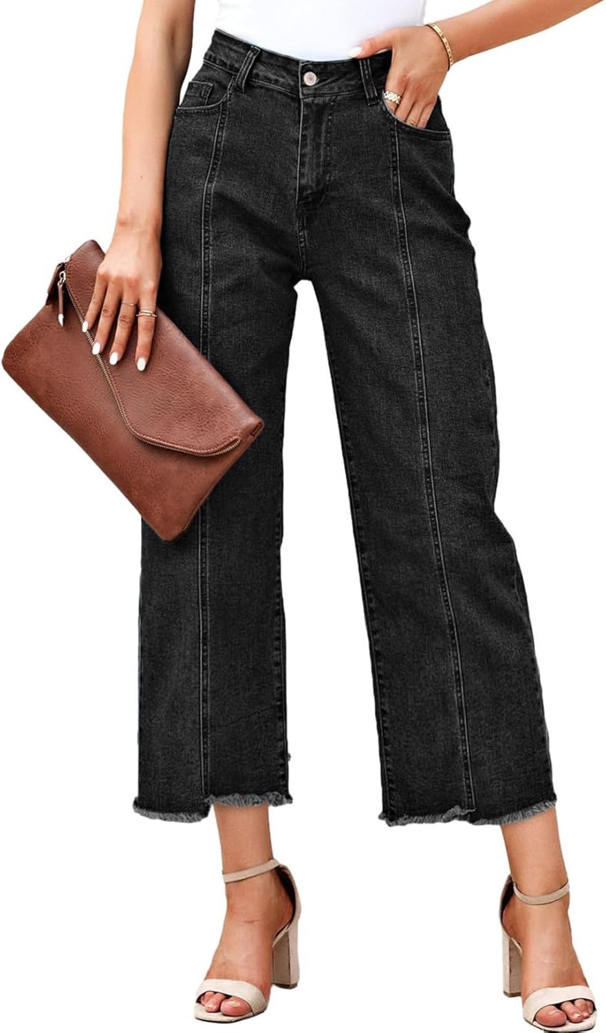 Sidefeel Women's Jeans High Waisted Wide Leg