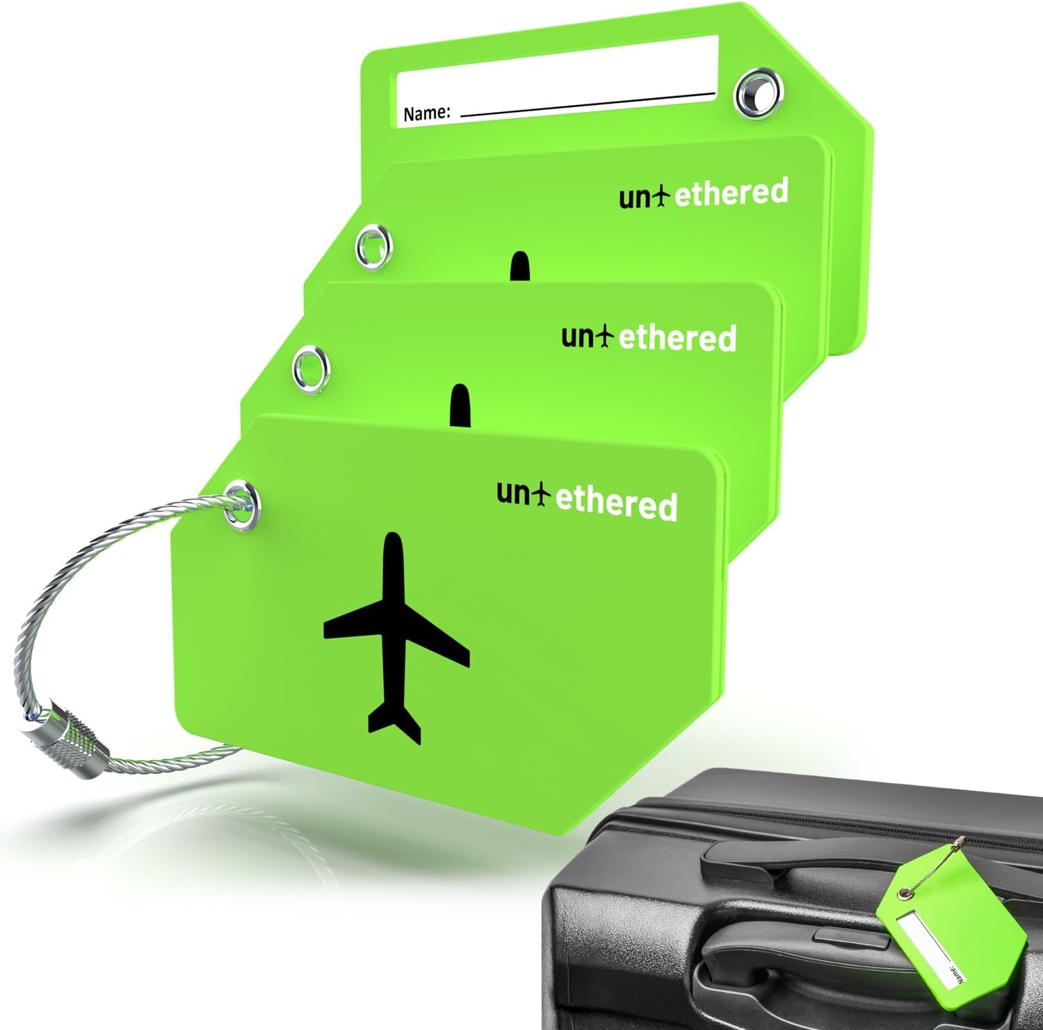 Untethered Durable Luggage Tags for Suitcases
