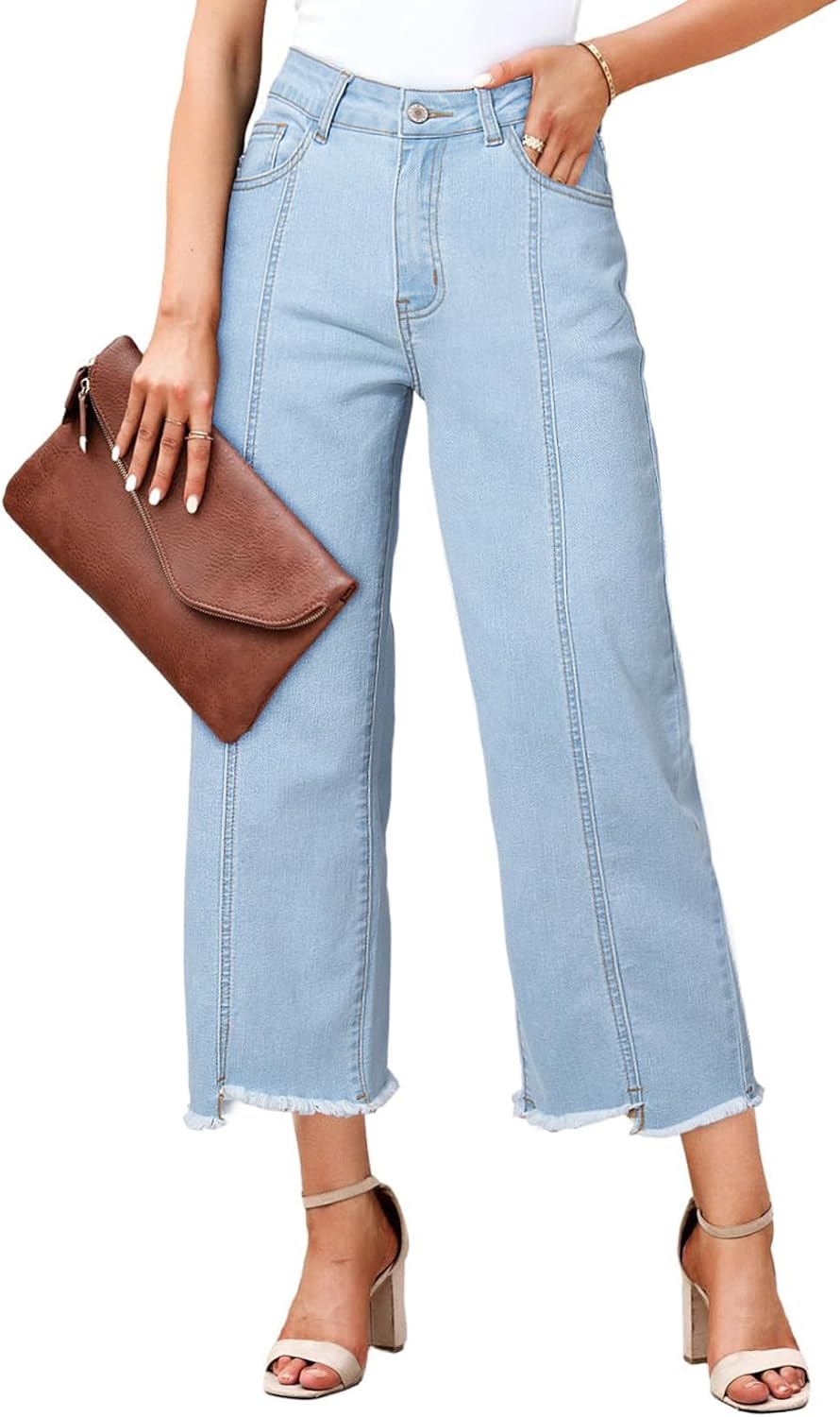 Sidefeel Women's Jeans High Waisted Wide Leg