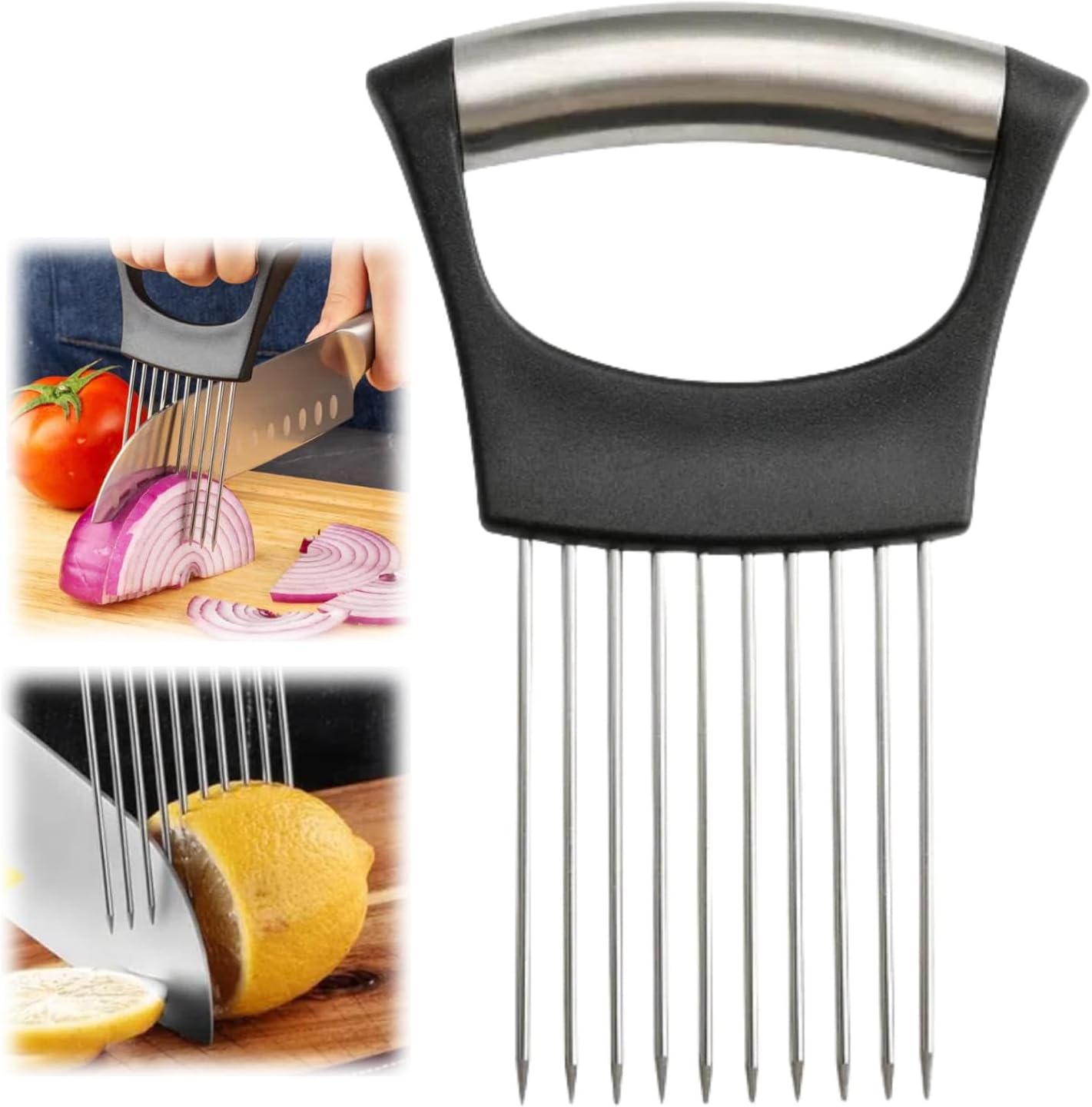Stainless Steel Onion Slice Holder Vegetable Cutter