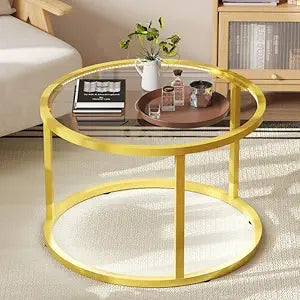 Black Glass Coffee Table for Living Room