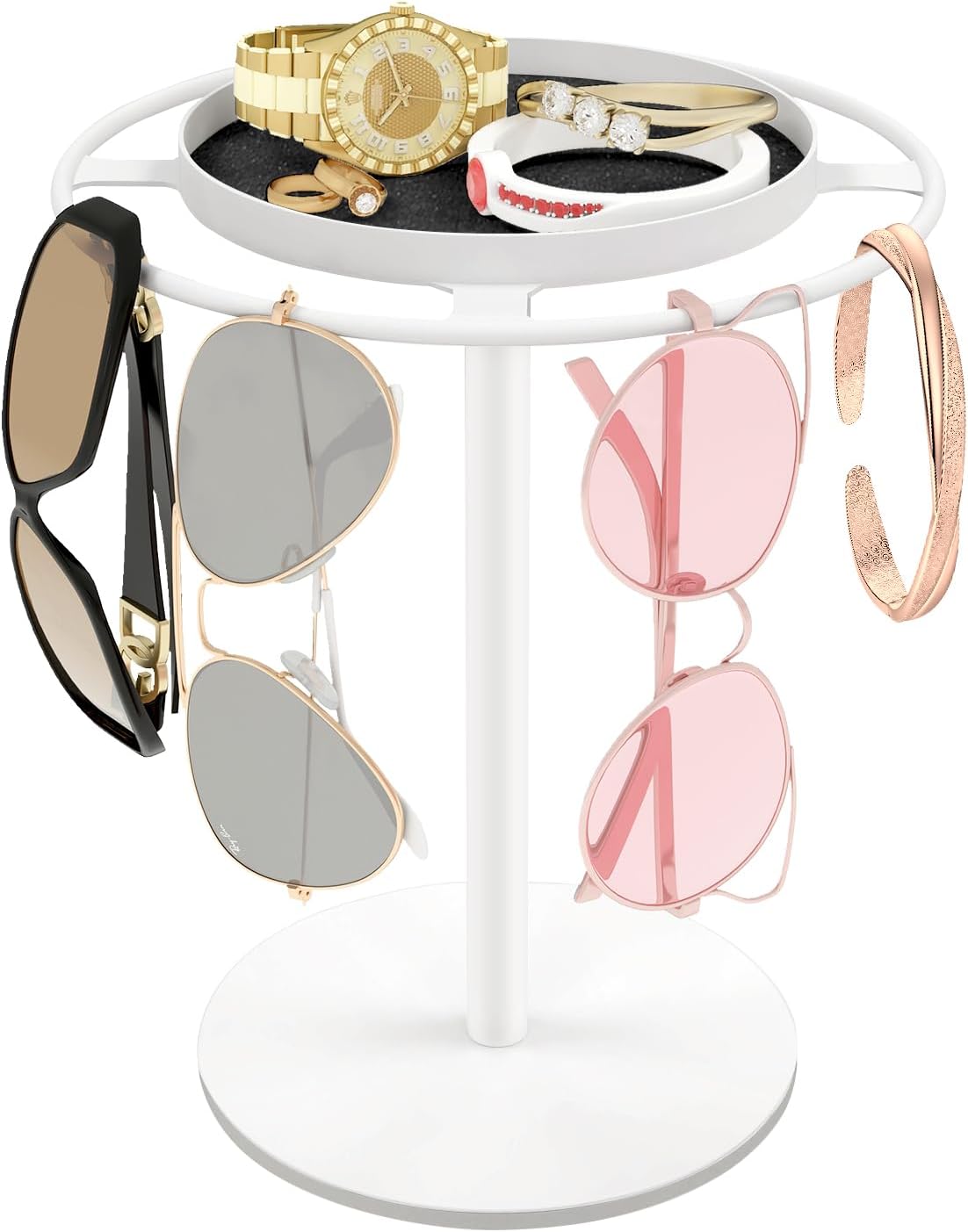 LSK Metal Sunglasses Holder Stand with Storgae Tray
