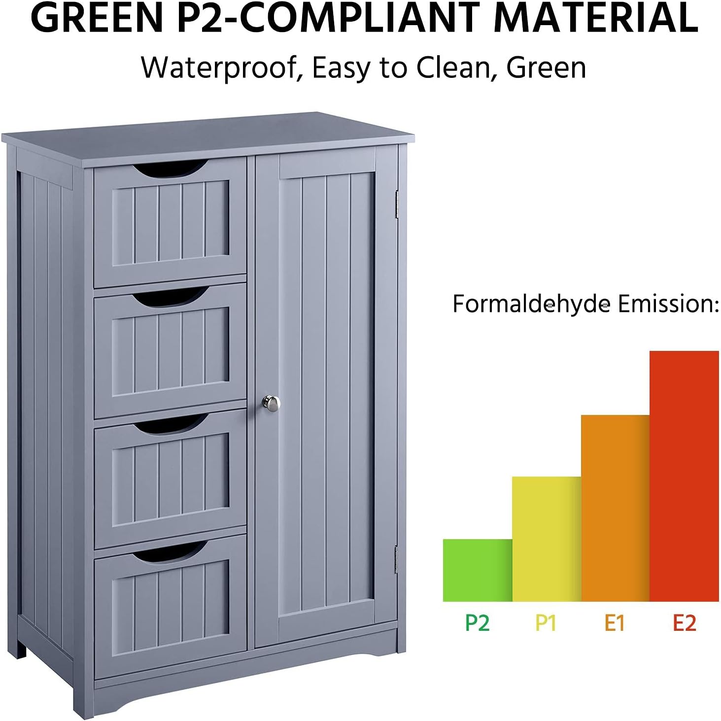 Yaheetech Bathroom Floor Cabinet Freestanding Storage Organizer