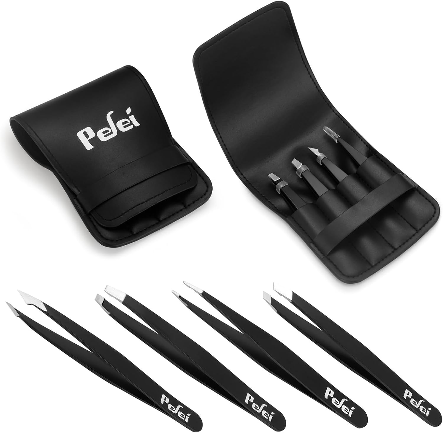 Pefei Professional Stainless Steel Tweezers Set