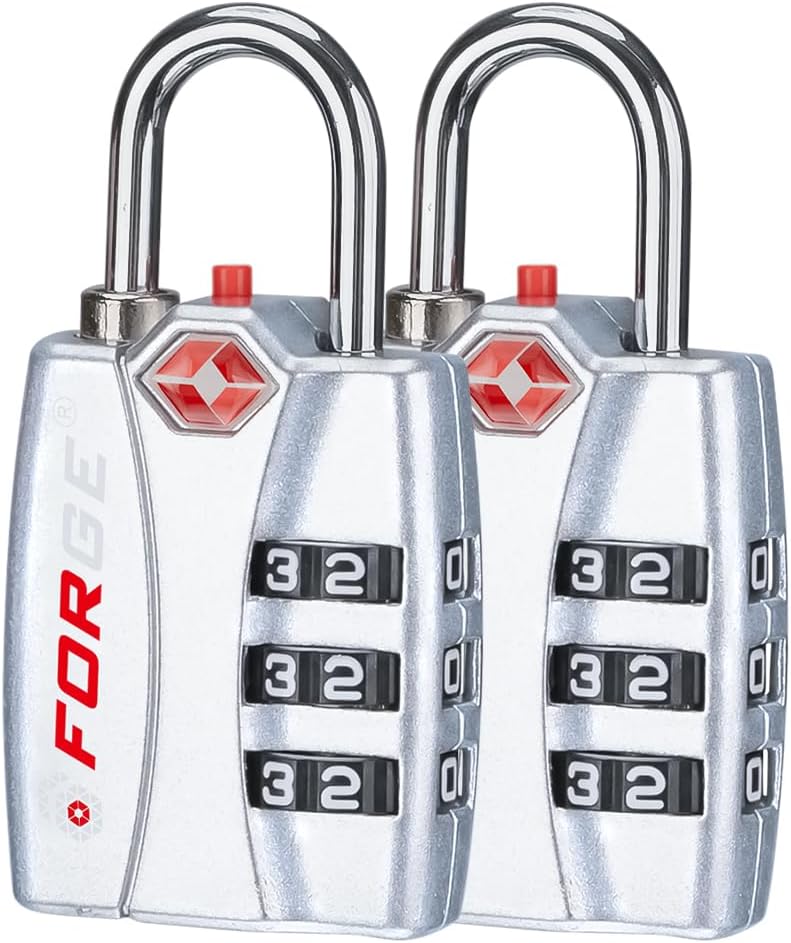 Forge Luggage Locks TSA Approved 6 Pack Black