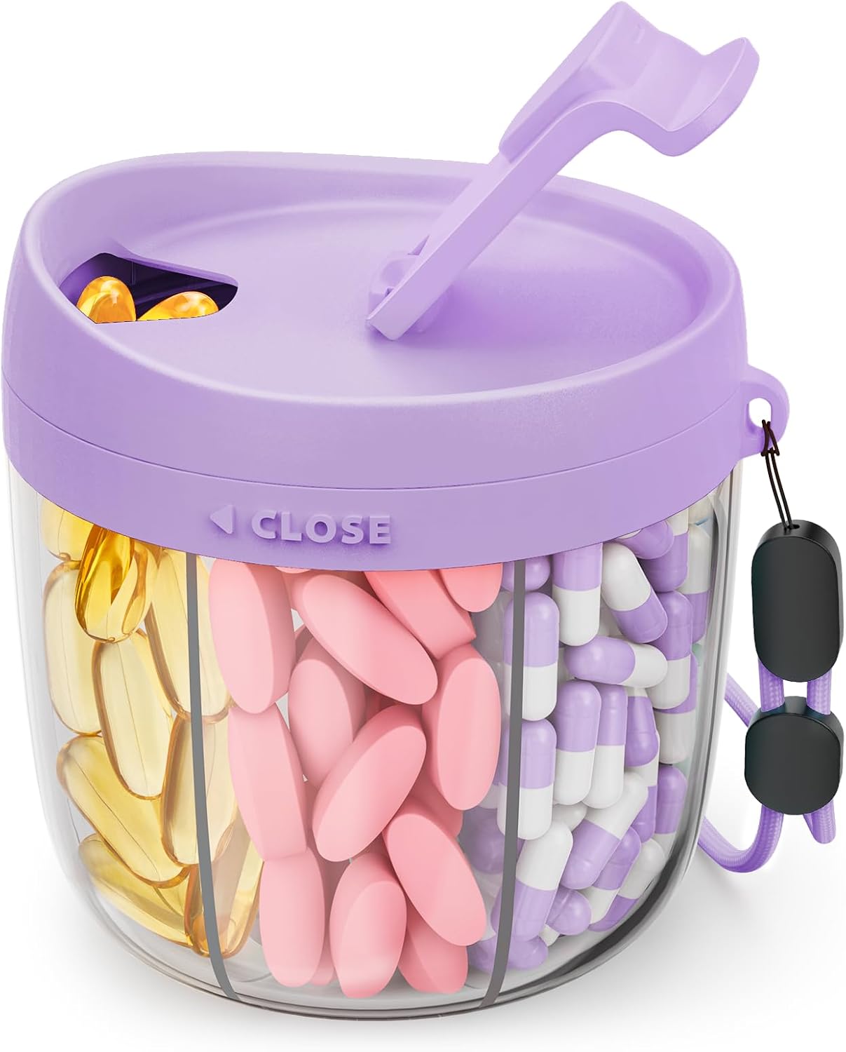 Cute Pill Dispenser with 7 Large Compartments